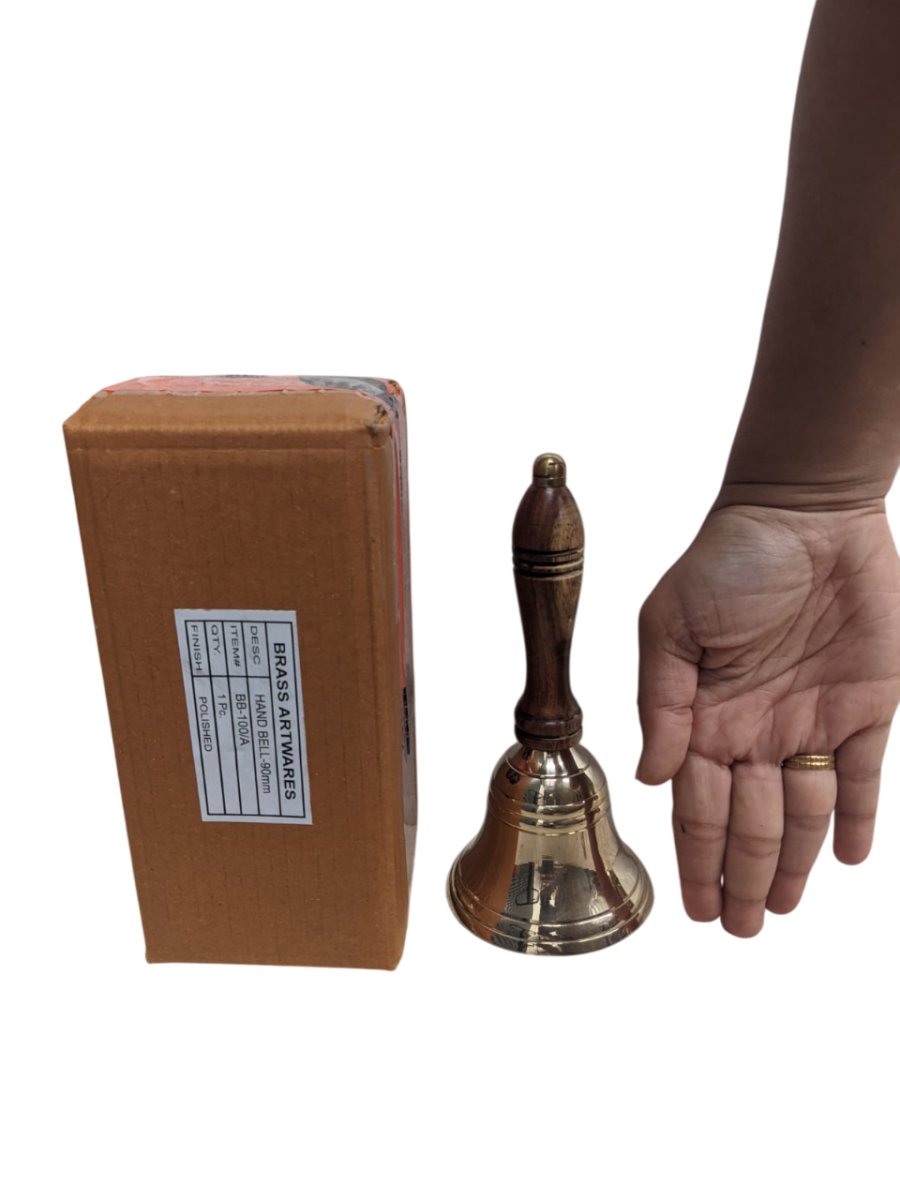 Brass Hand Bell - 90mm (Dia) - Vintage World Australia - 6