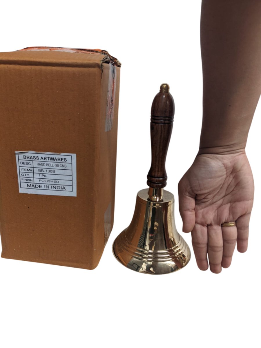 Brass Hand Bell - 120mm (Dia) - Vintage World Australia - 6