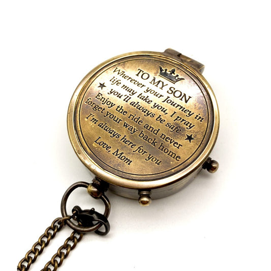 45mm Pocket Compass with message - Son - Vintage World Australia - 1