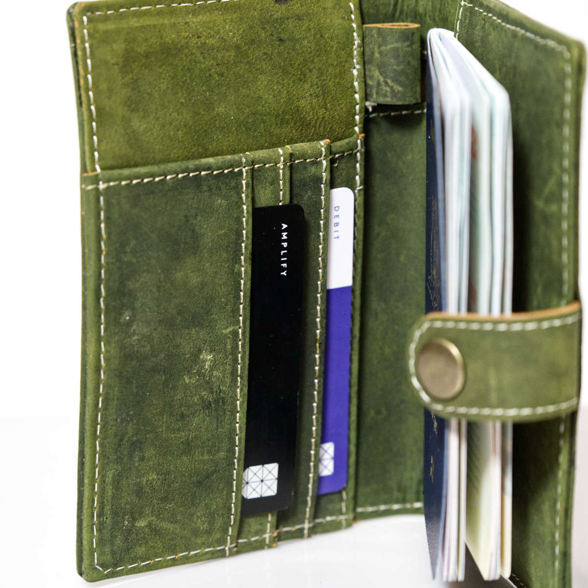 Handmade Leather Passport Cover & Luggage Tag Set - Green - Vintage World Australia - 5