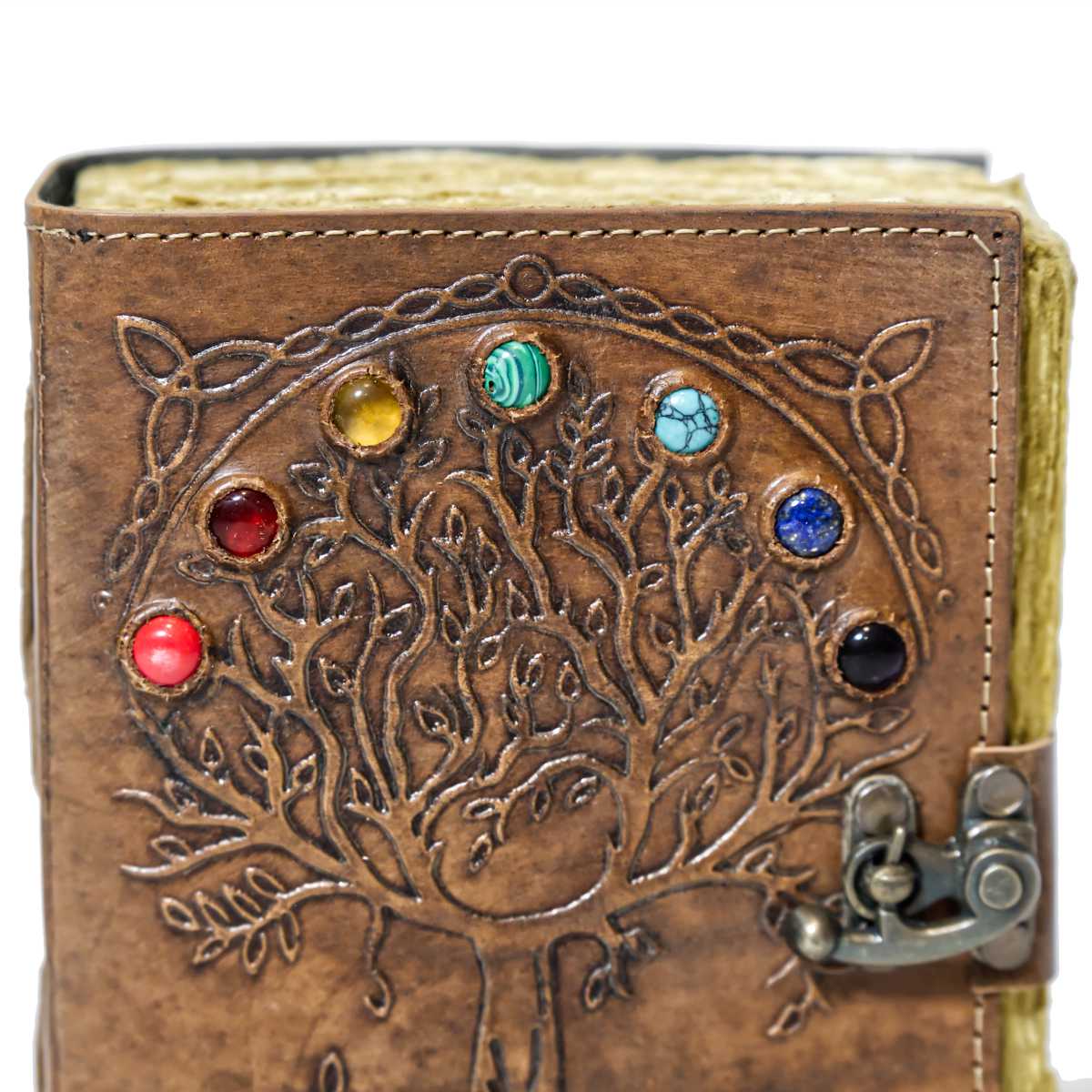 Handmade Leather Journal - Tree of Stones - Vintage World Australia - 2