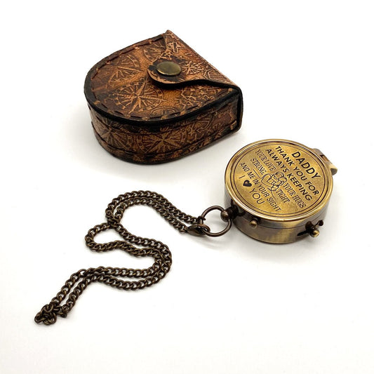 45mm Pocket Compass with message - Dad - (CN113C) - Vintage World Australia - 1