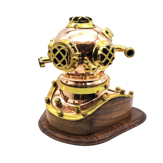 US Navy Mark V Diving Helmet – Copper Miniature 250mm- (DH100A) - Vintage World Australia - 1