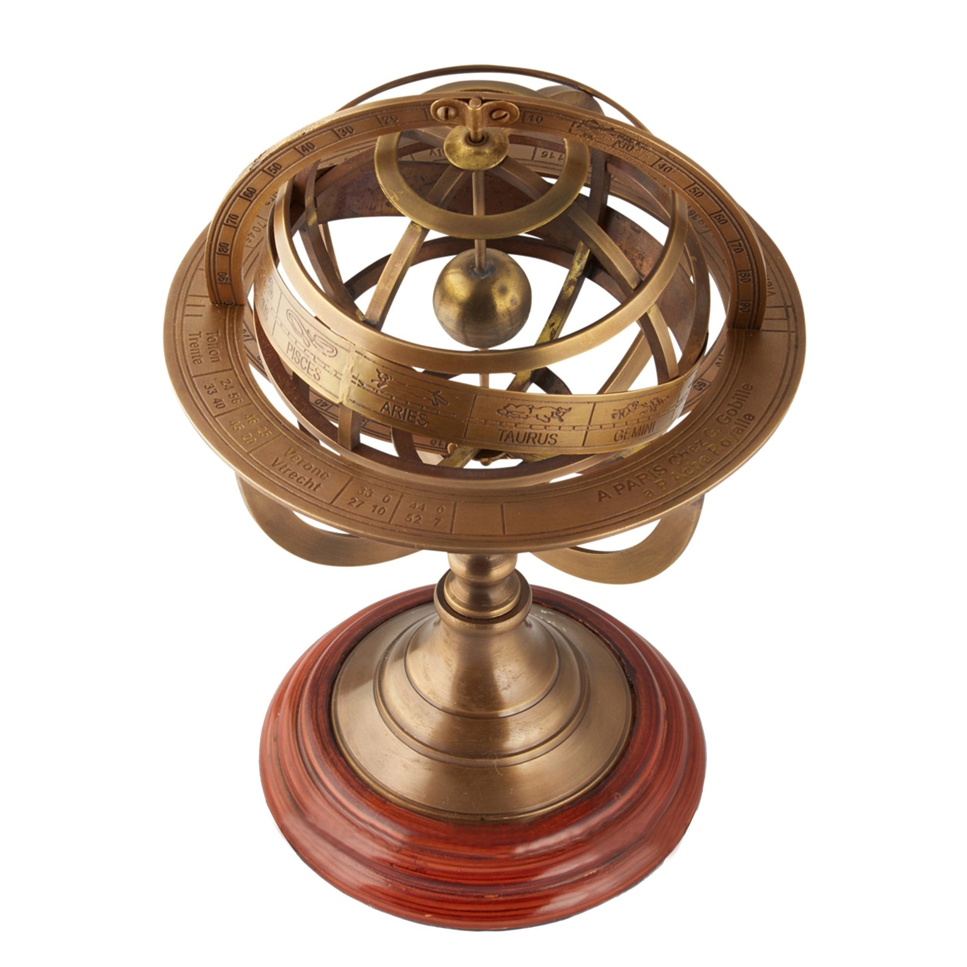Brass Armillary Sphere 280mm - Medium - (WG102) - Vintage World Australia - 1