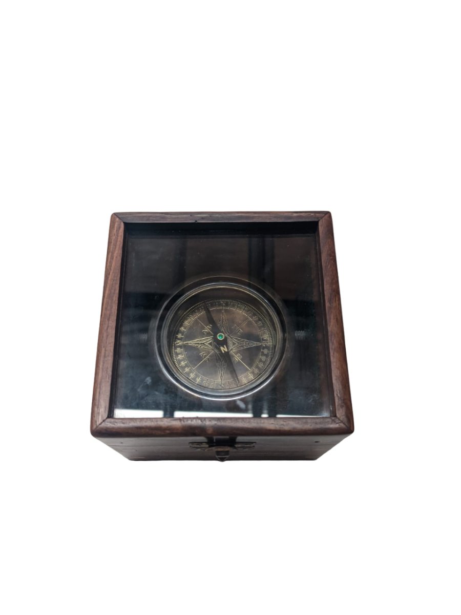 Stanley London 80mm Gimballed Box Compass With Glass Top - (CN108A) - Vintage World Australia - 2