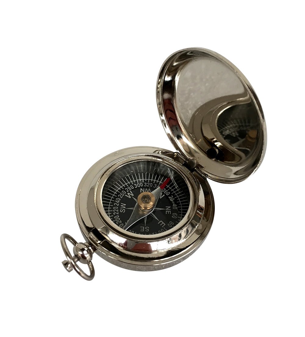 Nickel Flip Cover 45mm Pocket Compass - (CN111B) - Vintage World Australia - 2