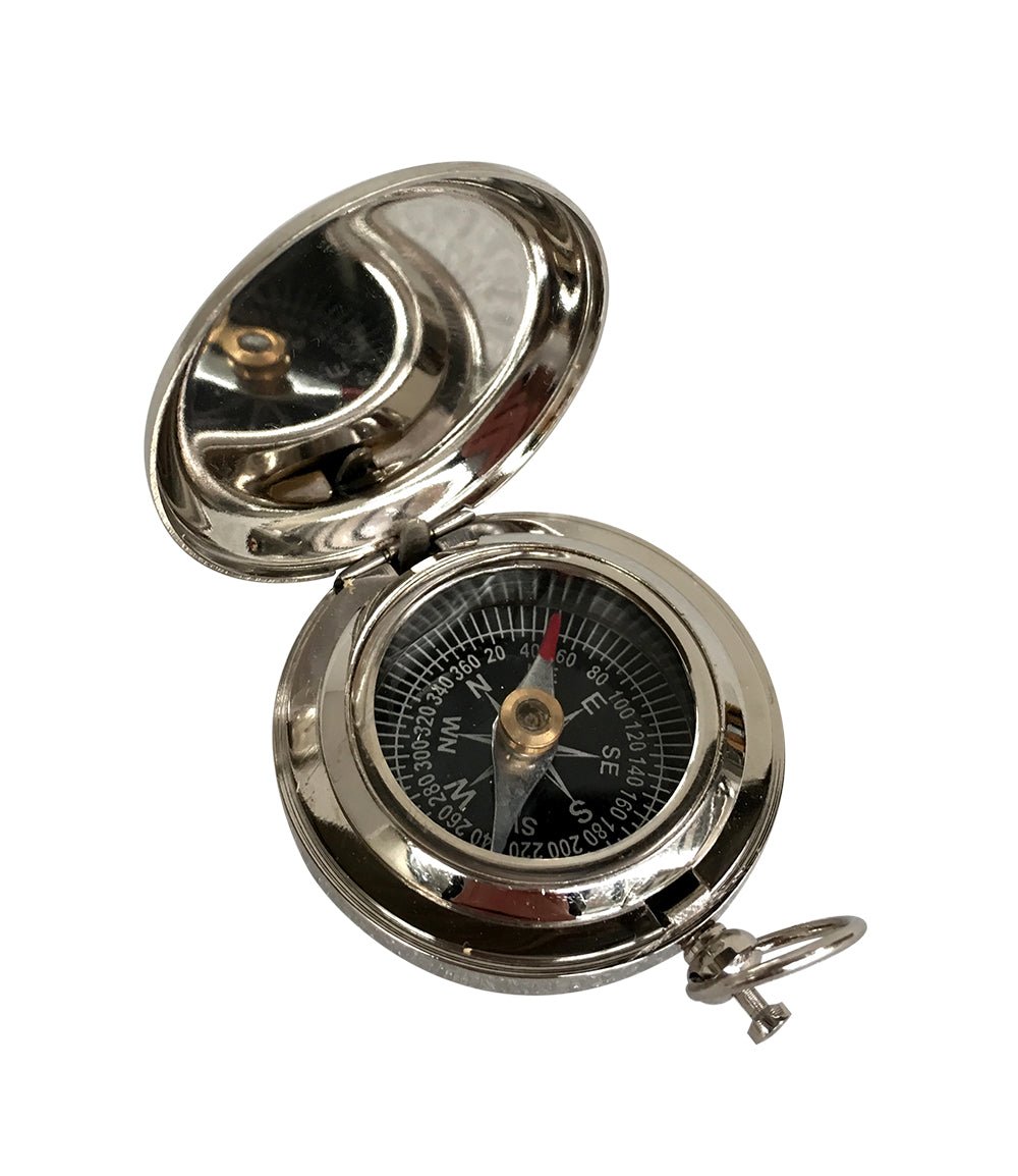 Nickel Flip Cover 45mm Pocket Compass - (CN111B) - Vintage World Australia - 4