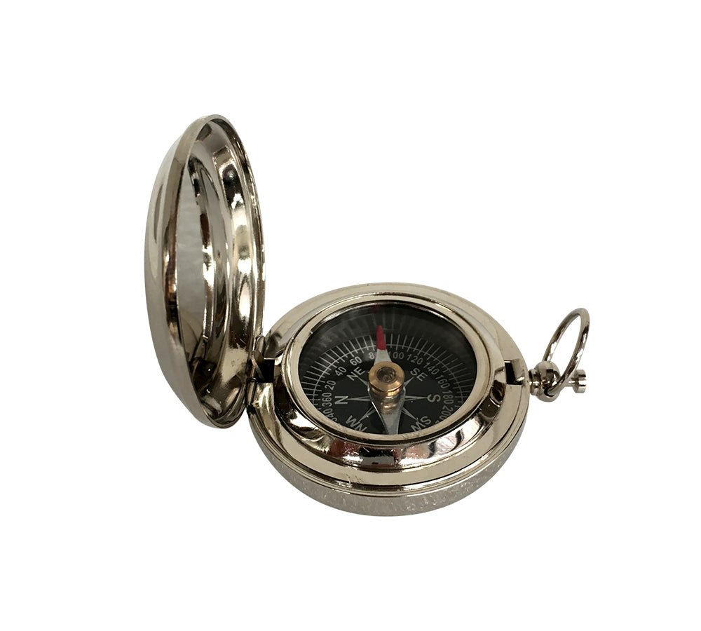 Nickel Flip Cover 45mm Pocket Compass - (CN111B) - Vintage World Australia - 5