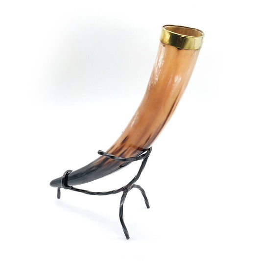 Viking Drinking Horn with Iron Stand - ( MX100A ) - Vintage World Australia - 1