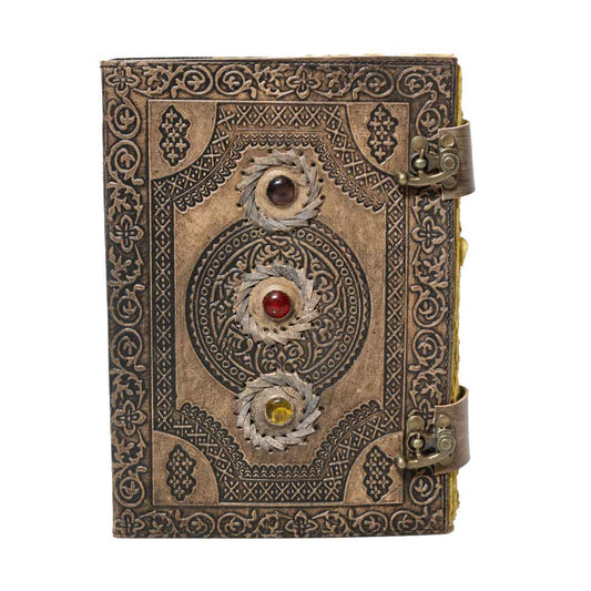 Handmade Leather Journal - 3 Stones - Vintage World Australia - 1
