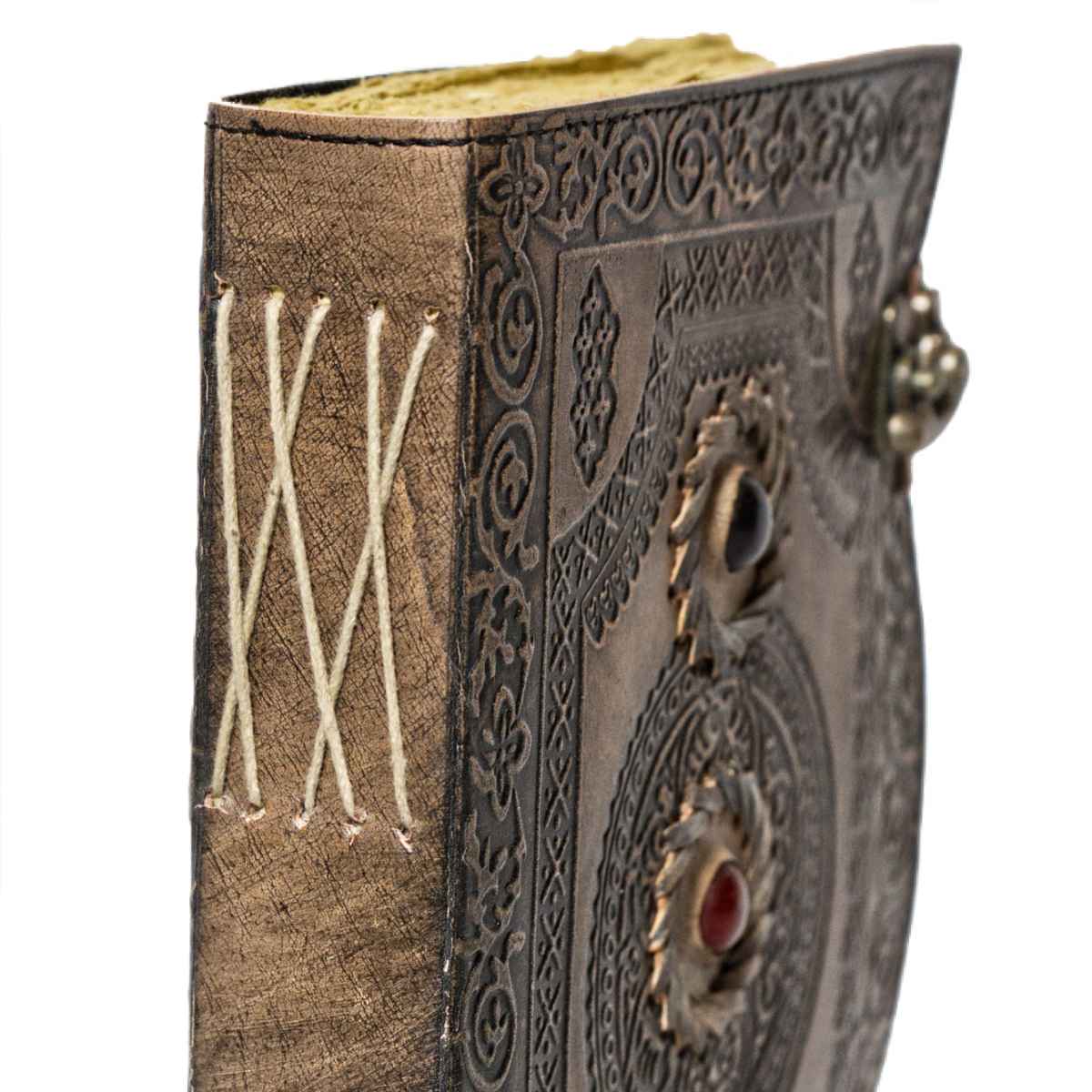 Handmade Leather Journal - 3 Stones - Vintage World Australia - 4