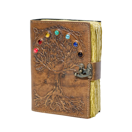 Handmade Leather Journal - Tree of Stones - Vintage World Australia - 1