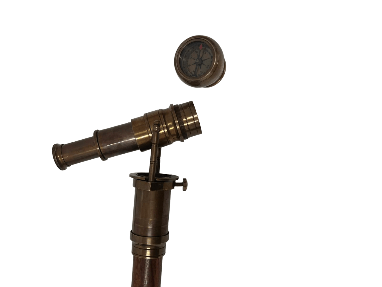 Compass & Telescope Handle Walking Stick- (WS105A) - Vintage World Australia - 4