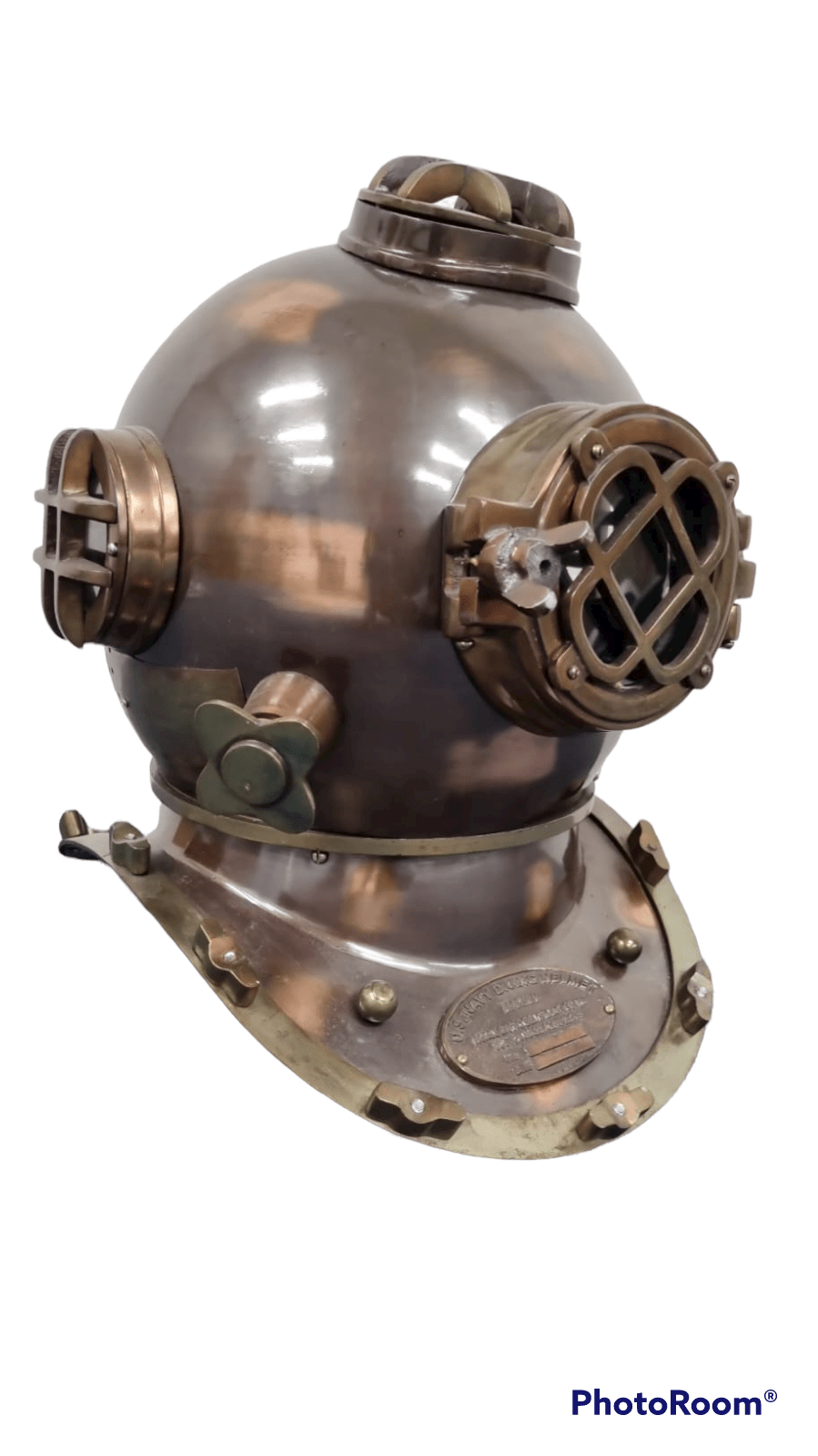 US Navy Mark V Diving Helmet – Dark Antique Finish - ( DH103F ) - Vintage World Australia - 11