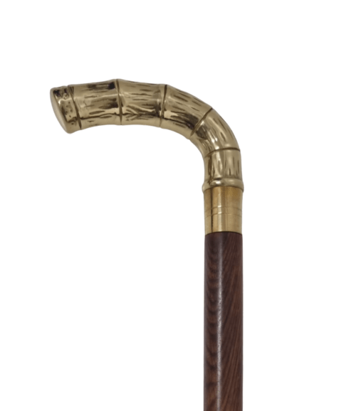 Striped Curved Handle Walking Stick - (WS205) - Vintage World Australia - 1