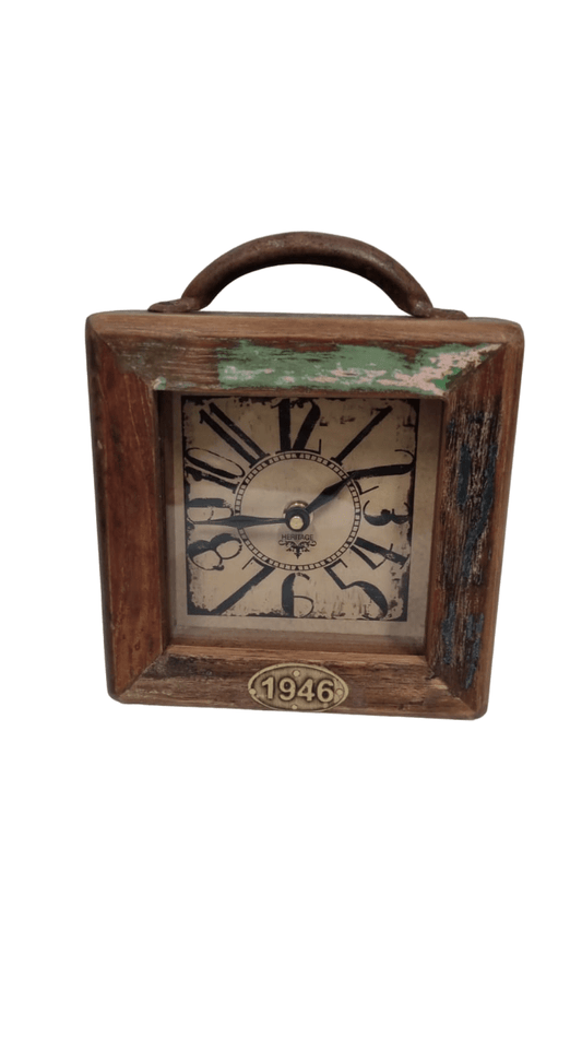 Small Recycle Square Table Clock - ( TC110 ) - Vintage World Australia - 1