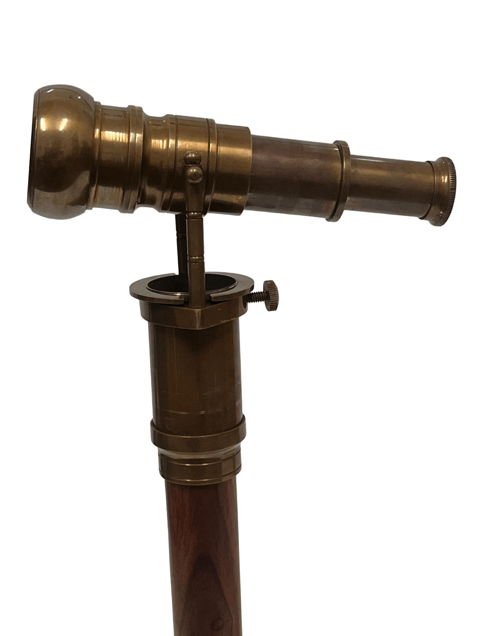 Nautical Brass Antique Cane Telescope & Compass Walking Stick
