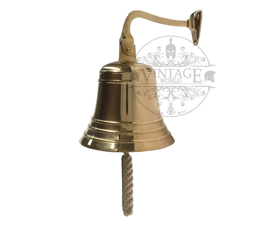 Brass Bell 210 mm (Height) Wall Bell- (BB104) - Vintage World Australia - 1