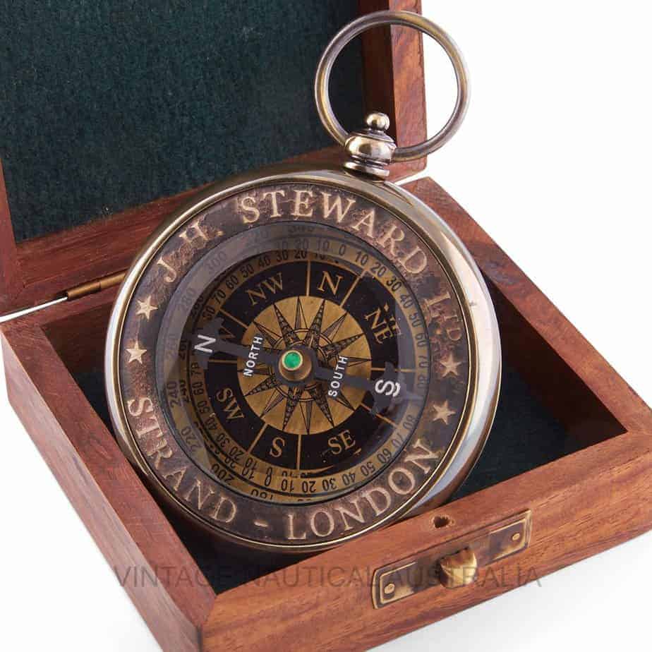 J H Steward 70mm Portable Compass - ( CN106 ) - Vintage World Australia - 3