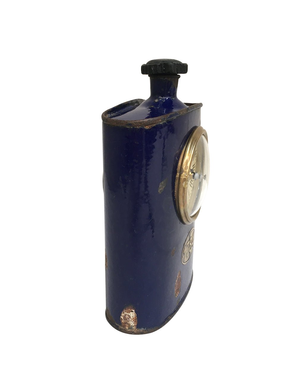 Table Clock - Old Iron Drinking Flask - (TC105) - Vintage World Australia - 2