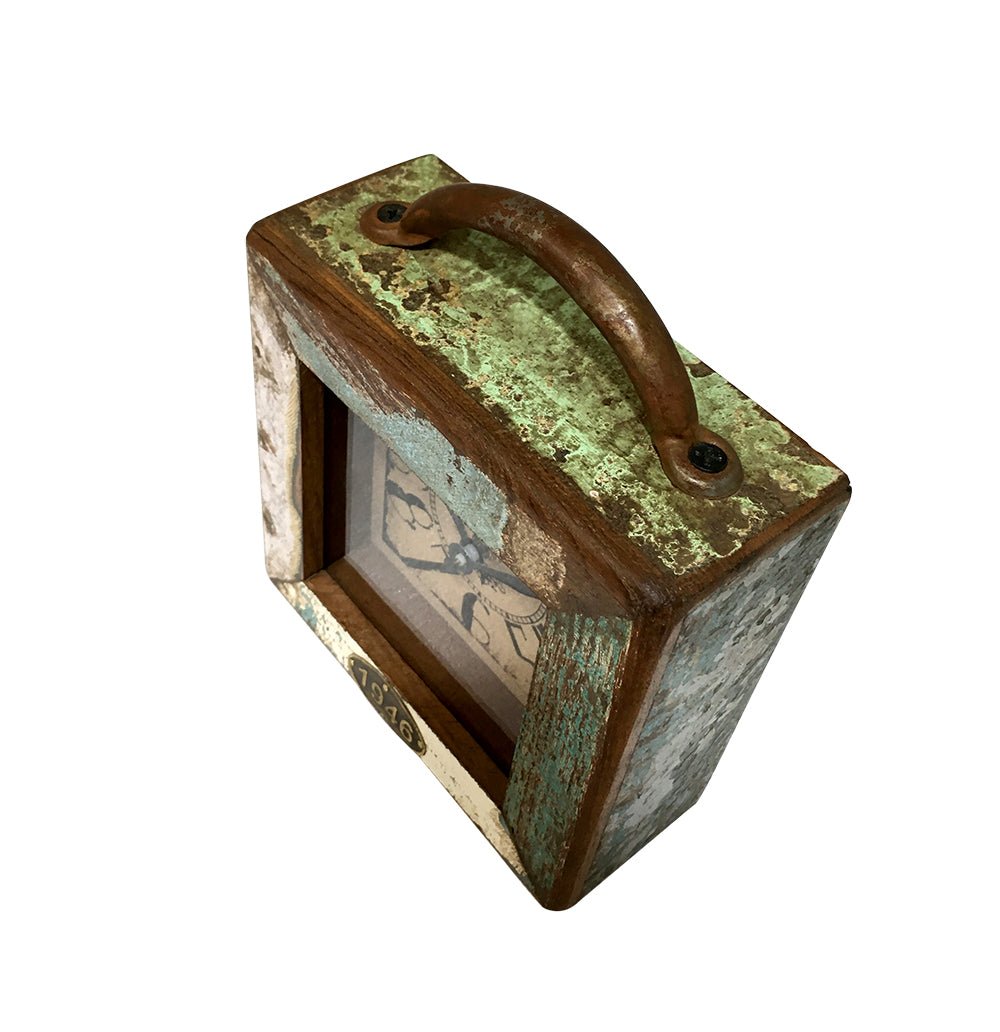 Small Recycle Square Table Clock - ( TC110 ) - Vintage World Australia - 2