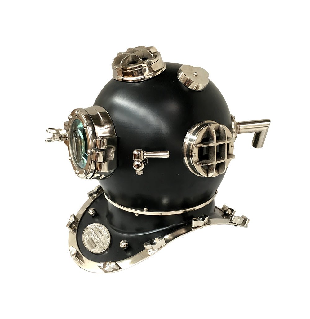 US Navy Mark V Diving Helmet – Black - ( DH103E ) - Vintage World Australia - 3