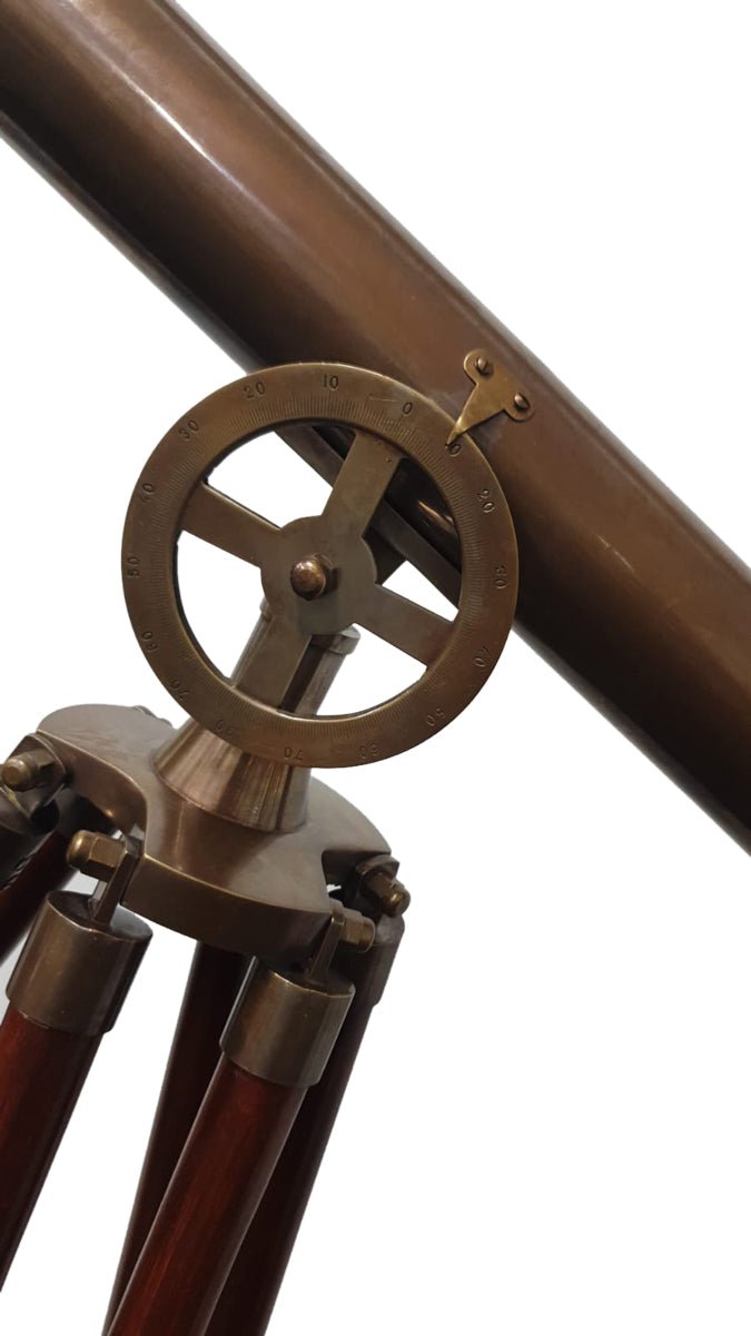 NAUTICAL BRASS TELESCOPE VINTAGE - ANTIQUE BROWN LEATHER- 15 Inch MELBOURNE