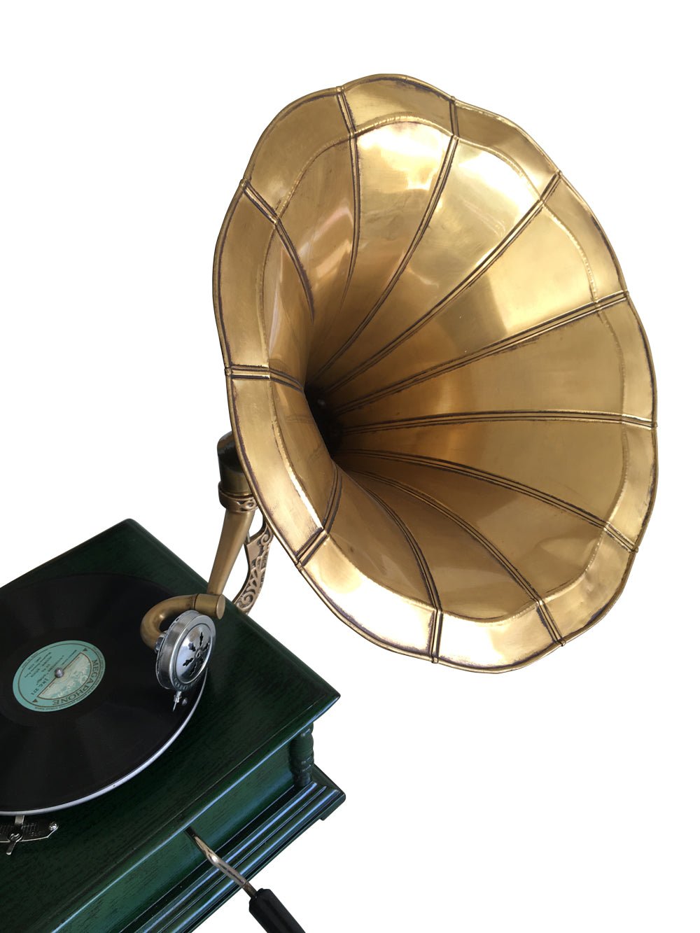 Vintage 'HMV' Gramophone - Olive Green - Vintage World Australia - 5
