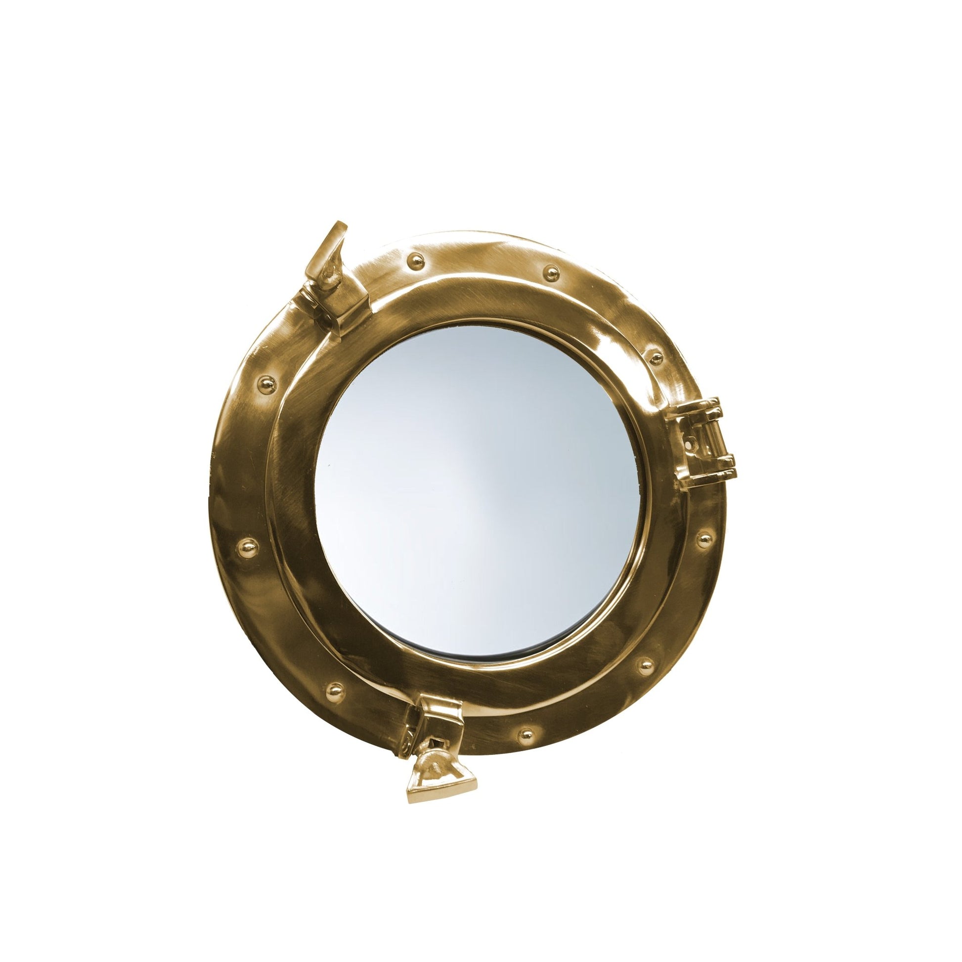 Brass 380mm Porthole Mirror- (PH102) - Vintage World Australia - 4