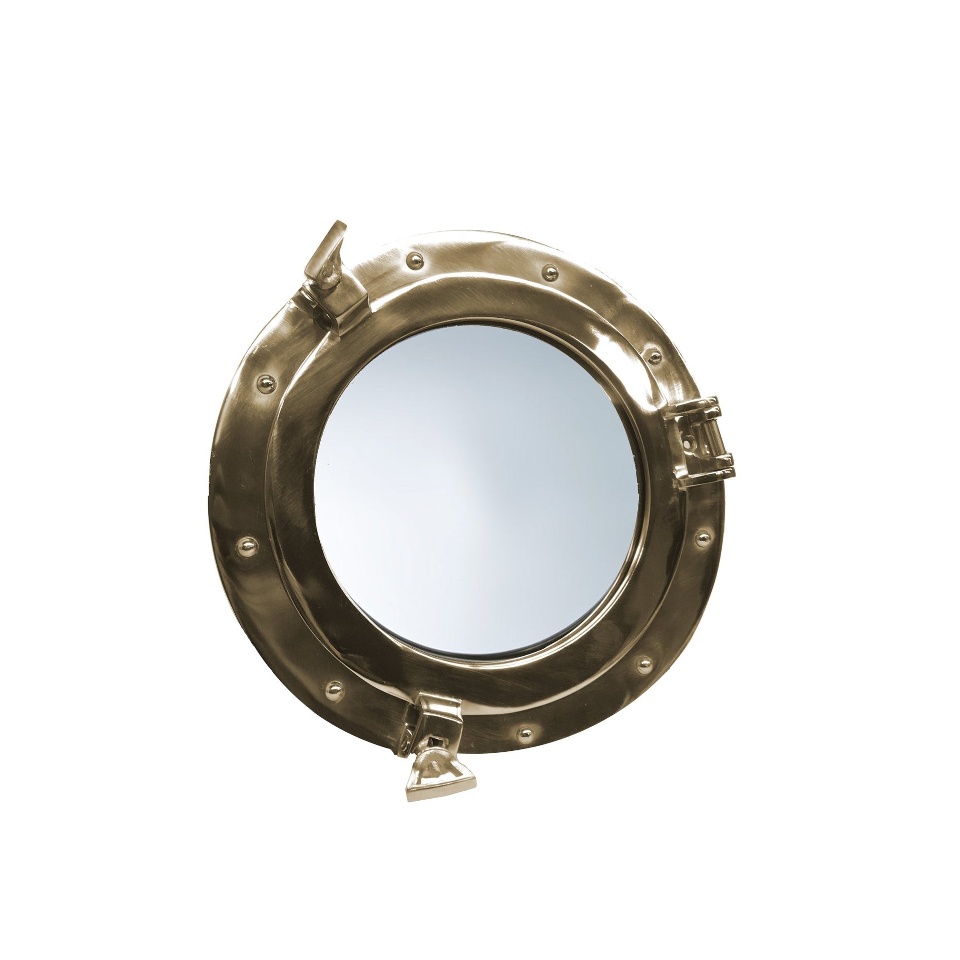 Brass 300mm Porthole Mirror- (PH101C) - Vintage World Australia - 3