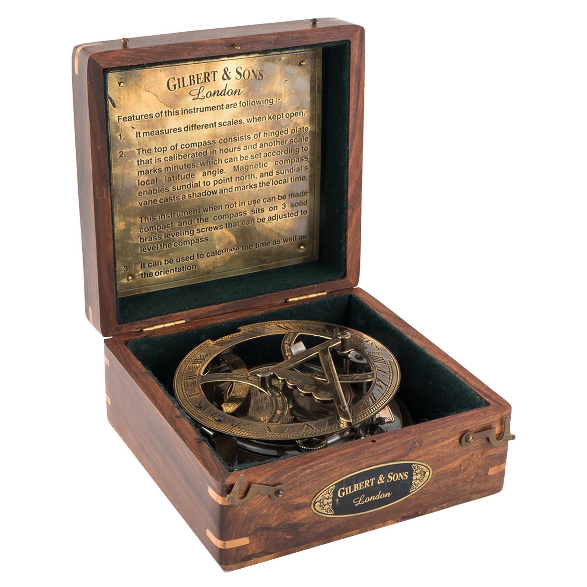 Gilbert & Sons 125mm Sundial Compass - (SN102) - Vintage World Australia - 1
