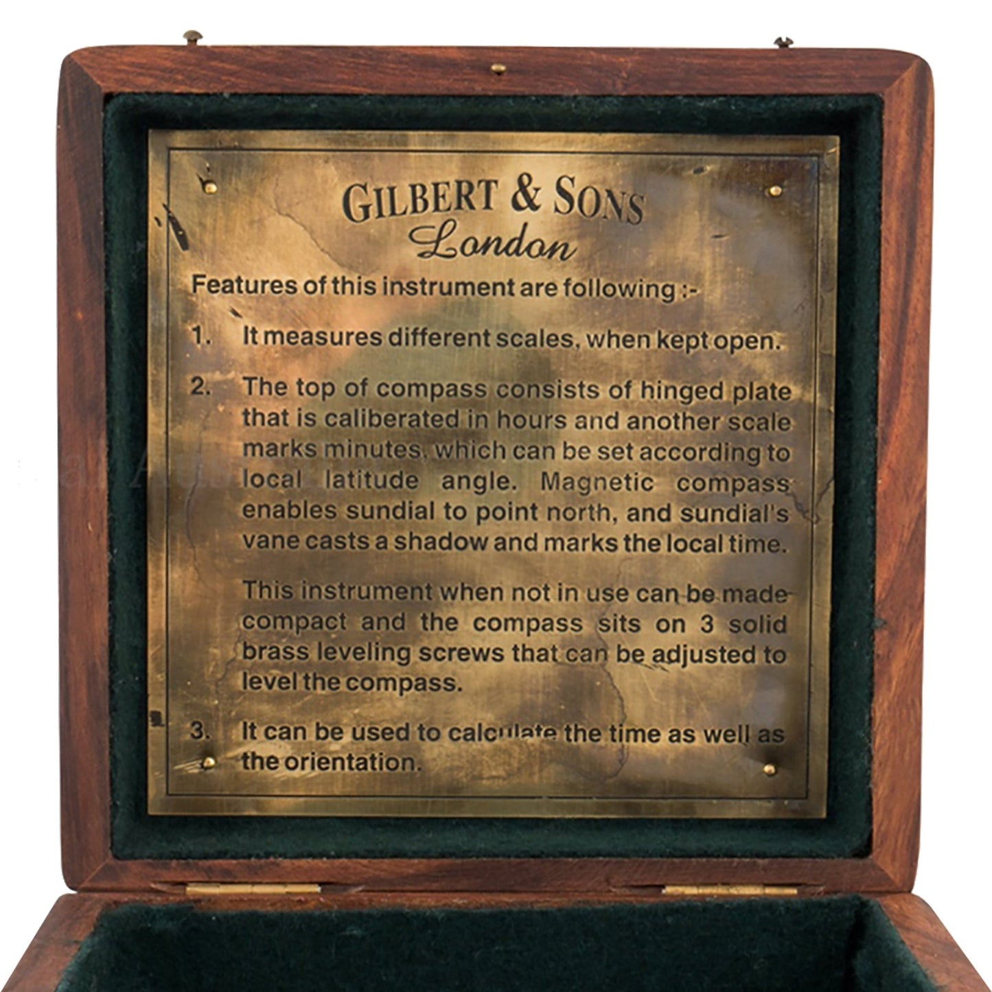 Gilbert & Sons 125mm Sundial Compass - (SN102) - Vintage World Australia - 5