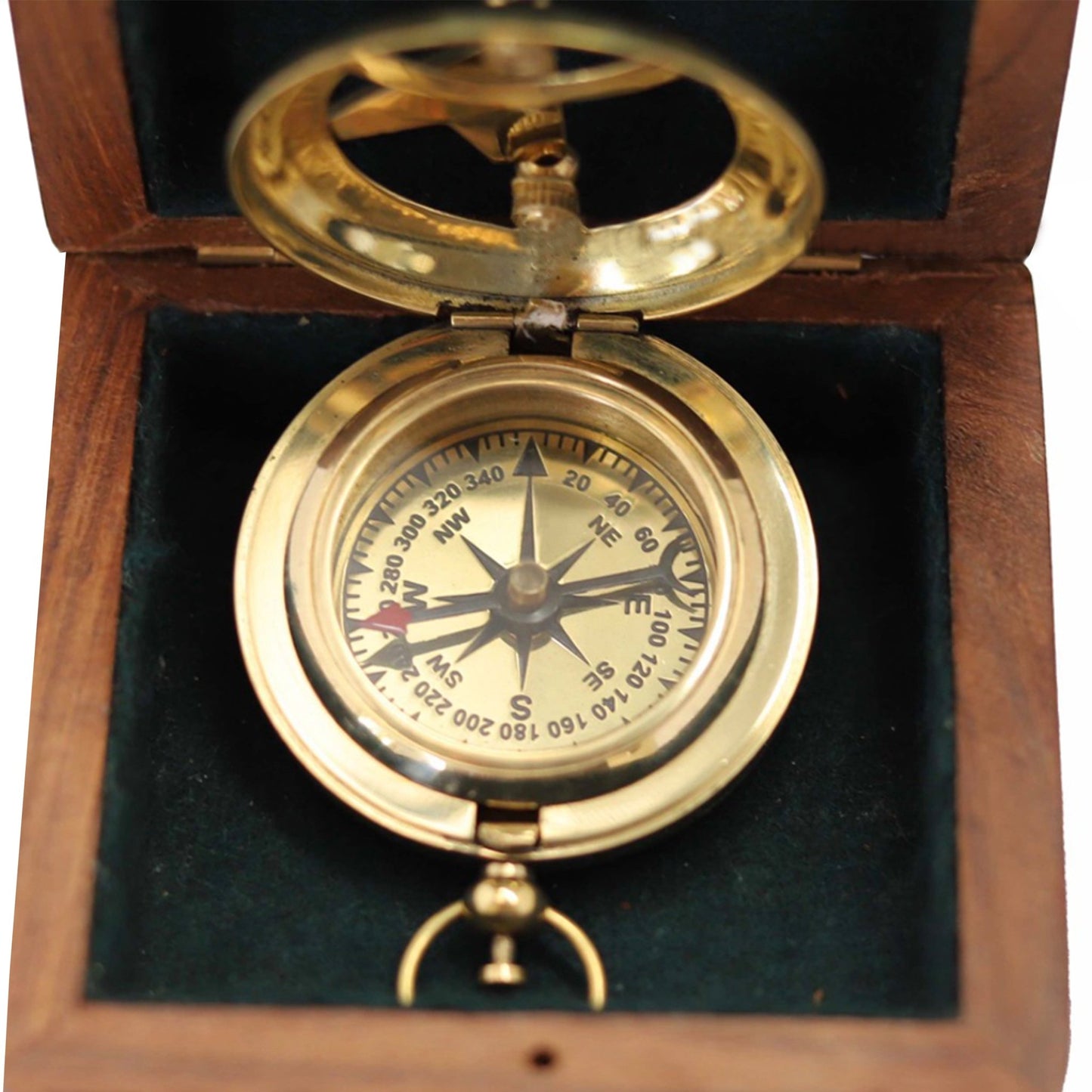 Polished Brass 45mm Pocket Sundial Compass - (SN106) - Vintage World Australia - 3