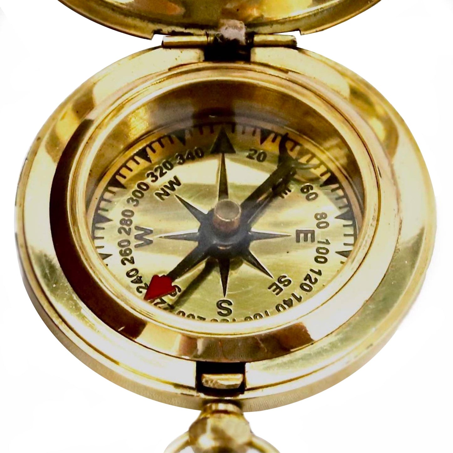 Polished Brass 45mm Pocket Sundial Compass - (SN106) - Vintage World Australia - 4