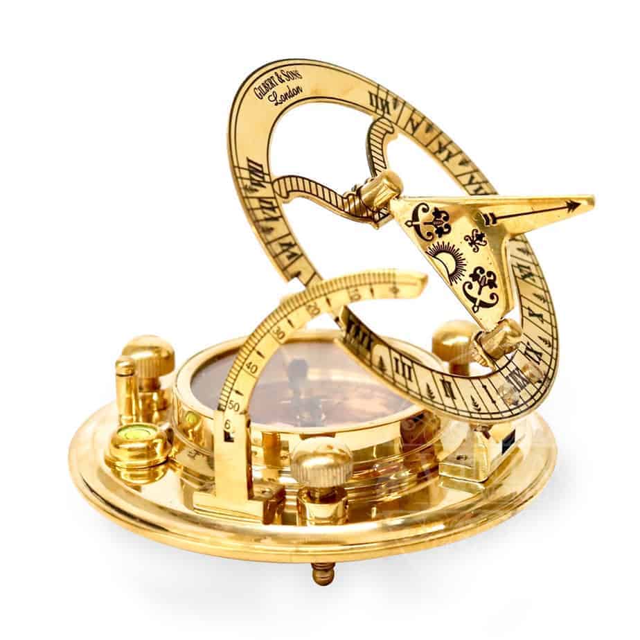 Polished Brass 60mm Sundial Compass - (SN107) - Vintage World Australia - 2