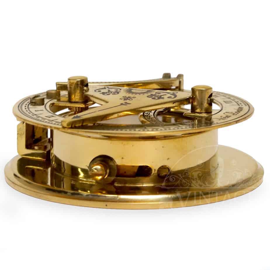 Polished Brass 60mm Sundial Compass - (SN107)