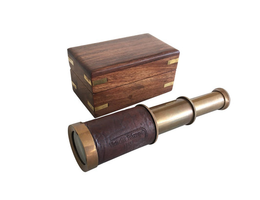 Pocket Spyglass 150mm - Wooden Box - (TN104) - Vintage World Australia - 1