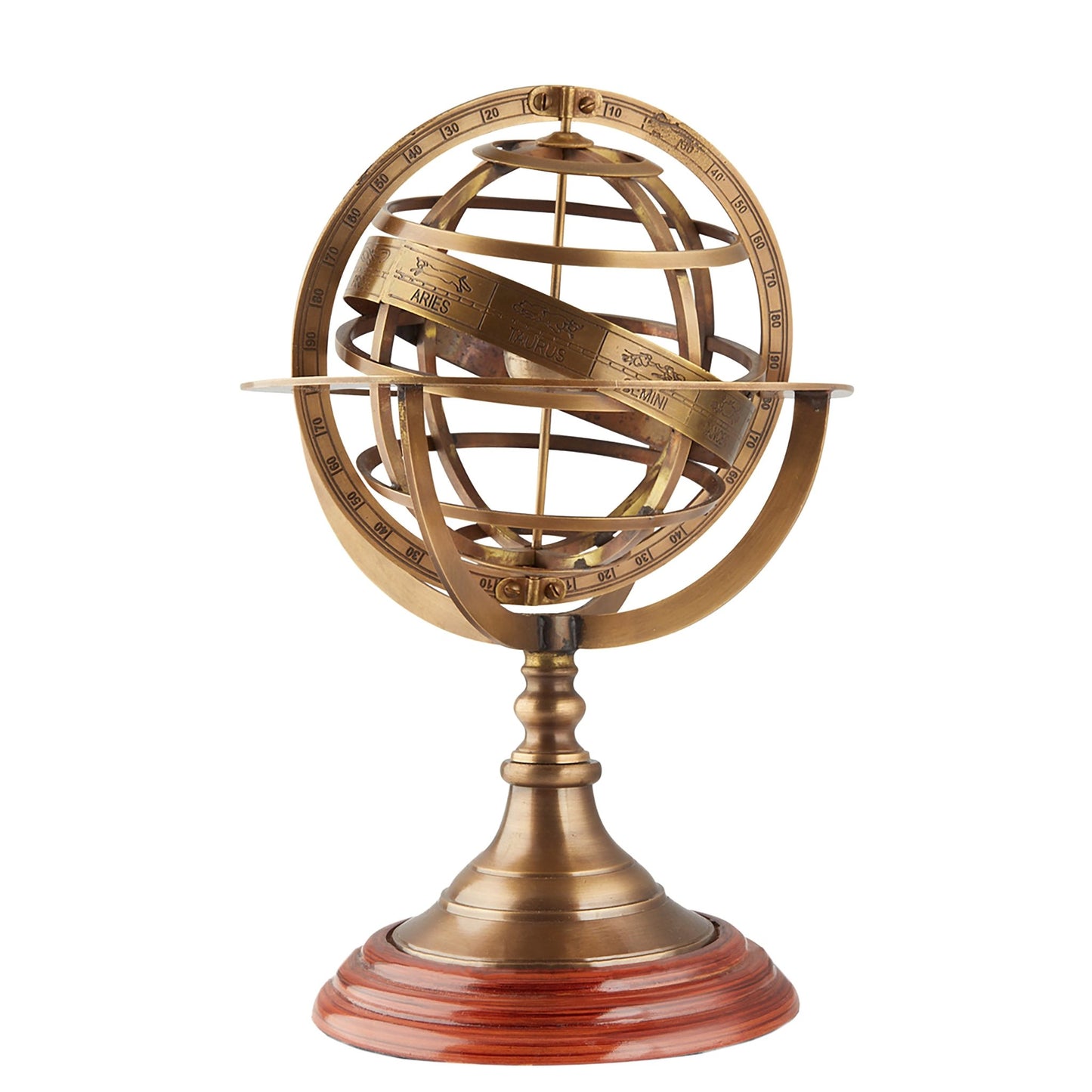 Brass Armillary Sphere 280mm - Medium - (WG102) - Vintage World Australia - 2