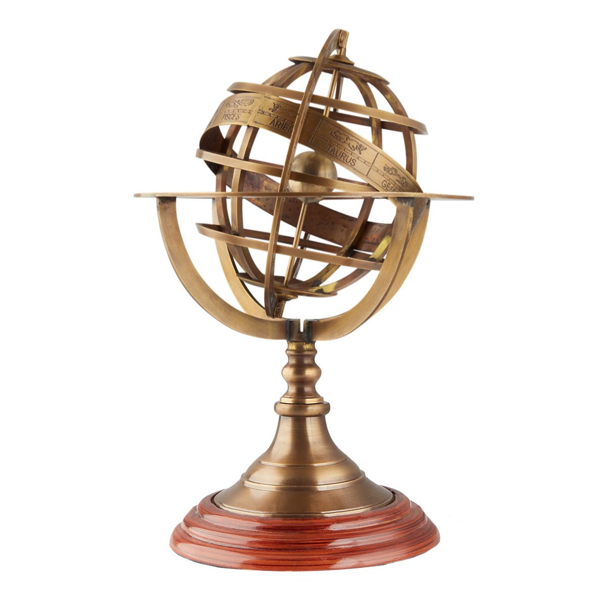 Brass Armillary Sphere 280mm - Medium - (WG102) - Vintage World Australia - 6