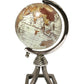 Nickel Square Stand World Globe - 270mm - (WG106) - Vintage World Australia - 1