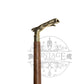 Brass Jaguar Handle Walking Stick (Gold Finish) - ( WS108A ) - Vintage World Australia - 5
